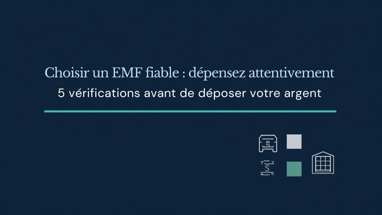 Choisir un EMF fiable : 5 vérifications avant de déposer votre argent