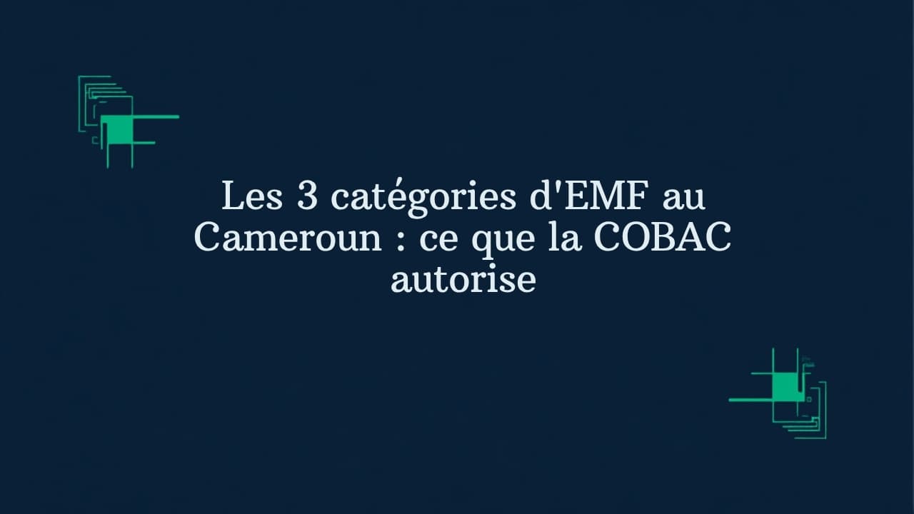 Les 3 catégories d'EMF au Cameroun : ce que la COBAC autorise